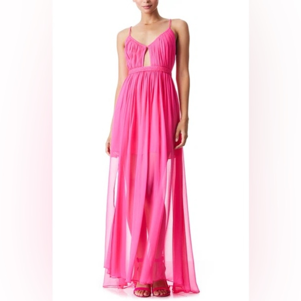 NWOT Alice + Olivia Tamar Silky Braided Cutout Maxi Dress M L 8 10